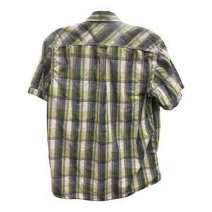 Dakota Grizzly Men's Green Plaid Flannel Shirt Outdoors Large Short Sleeve Hike